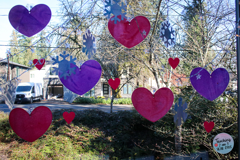 Toddler Valentine's Day Hearts for the Window