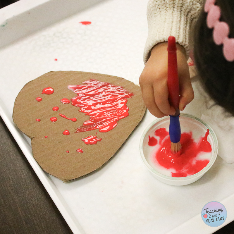 cardboard heart wands for Valentine's Day