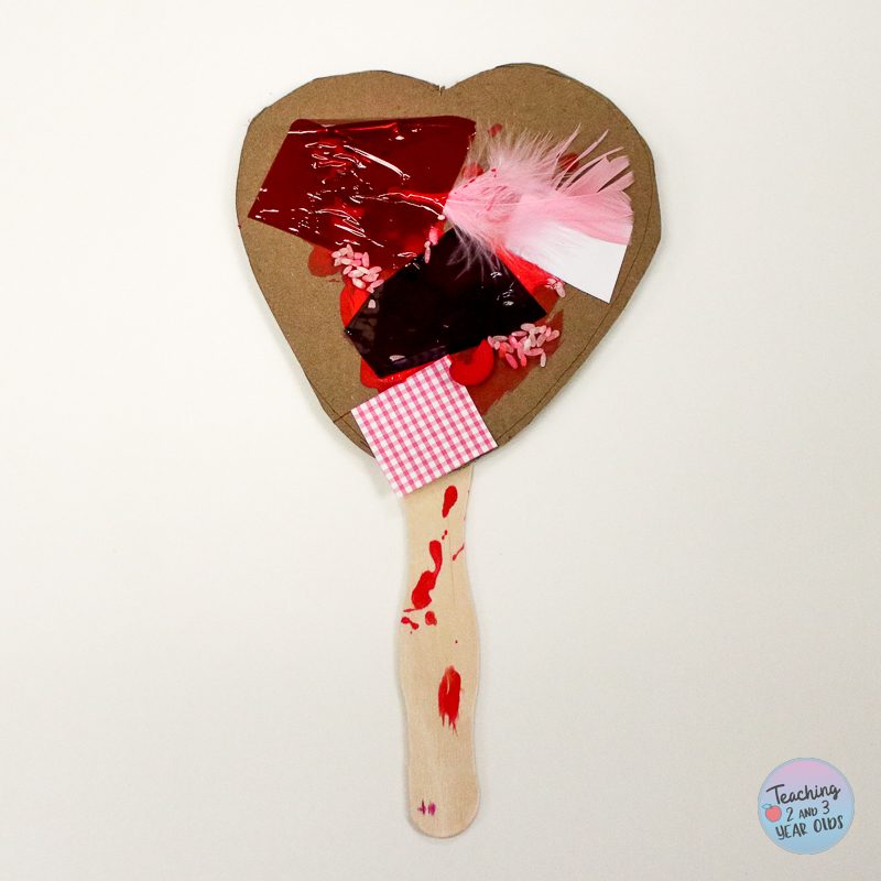 cardboard heart wands for Valentine's Day