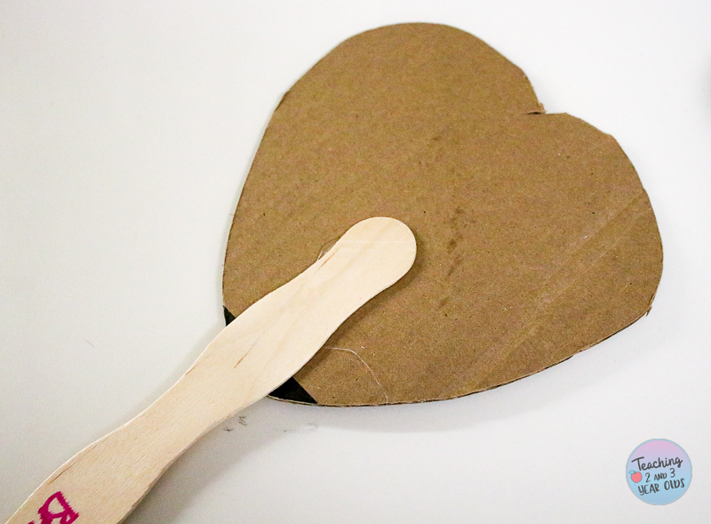 cardboard heart wands for Valentine's Day