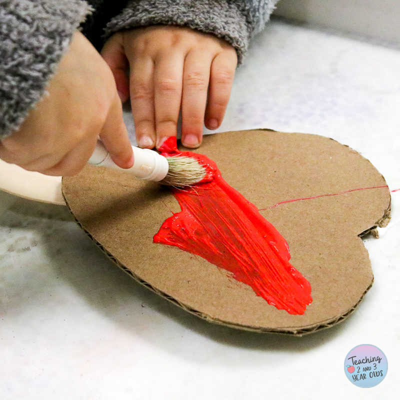 cardboard heart wands for Valentine's Day
