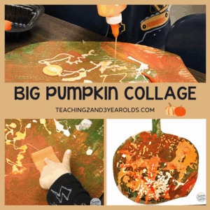 large pumpkin collage art for toddlers