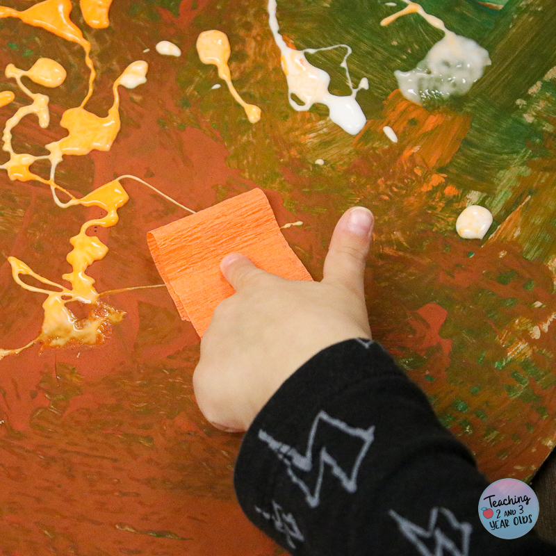 large pumpkin collage art for toddlers