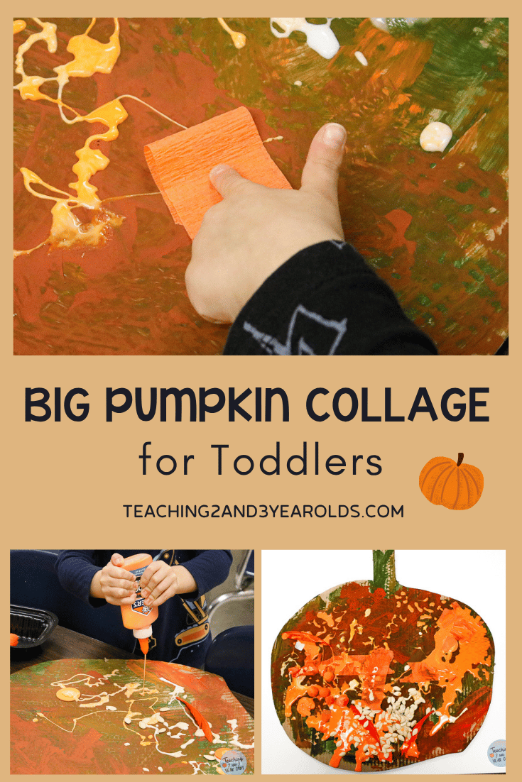 large pumpkin collage art for toddlers