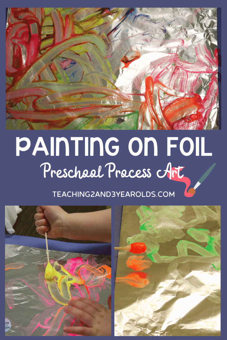 preschool painting on foil