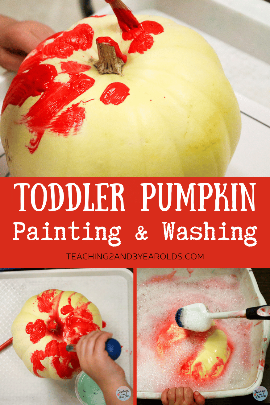 toddler pumpkin paint and wash activity