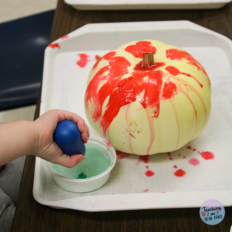 toddler pumpkin paint and wash activity