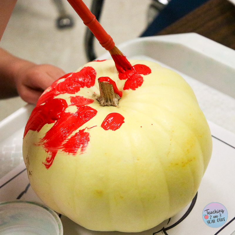 toddler pumpkin paint and wash activity