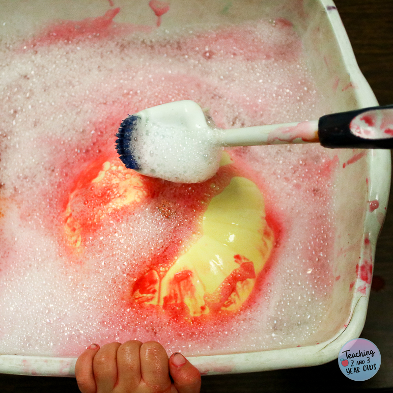 toddler pumpkin paint and wash activity