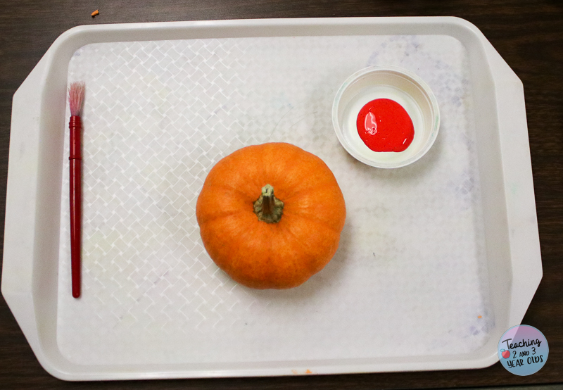 toddler pumpkin paint and wash activity