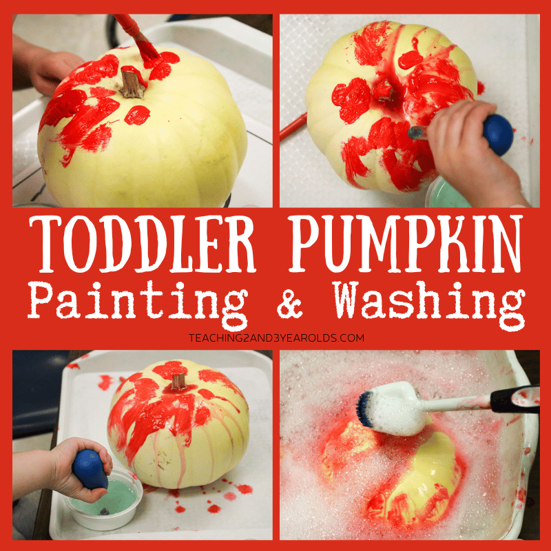 toddler pumpkin paint and wash activity