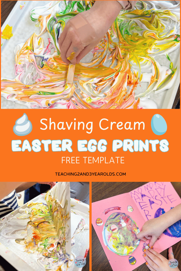 Shaving Cream Egg Prints for Preschoolers