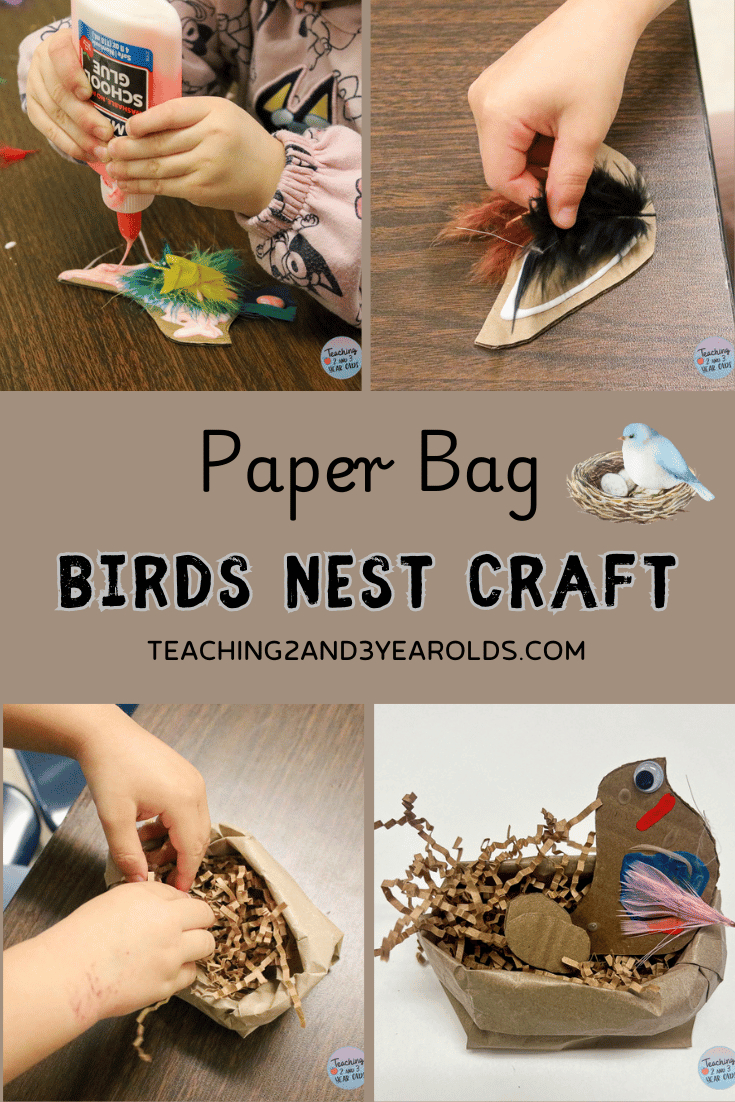 bird nest craft using cardboard and paper bags
