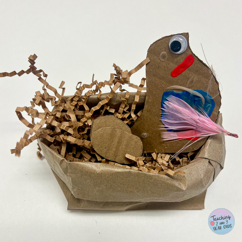 bird nest craft using cardboard and paper bags