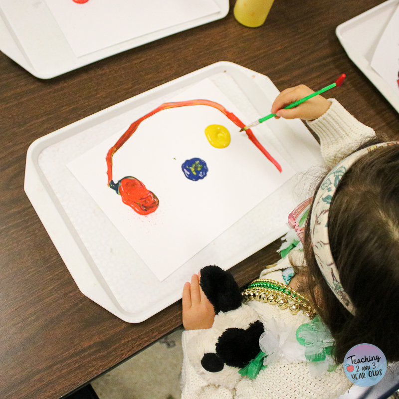 mouse paint color mixing art activity