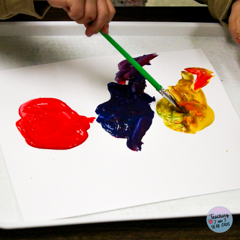 mouse paint color mixing art activity