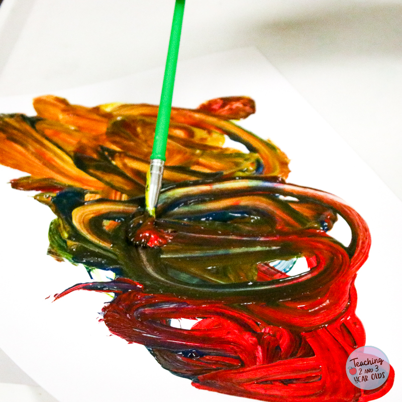 mouse paint color mixing art activity