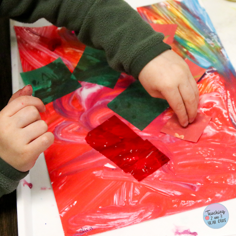 rainbow collage art for toddlers