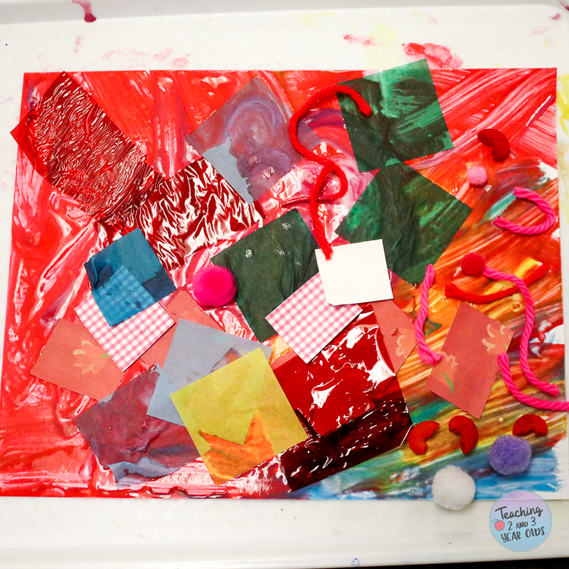rainbow collage art for toddlers