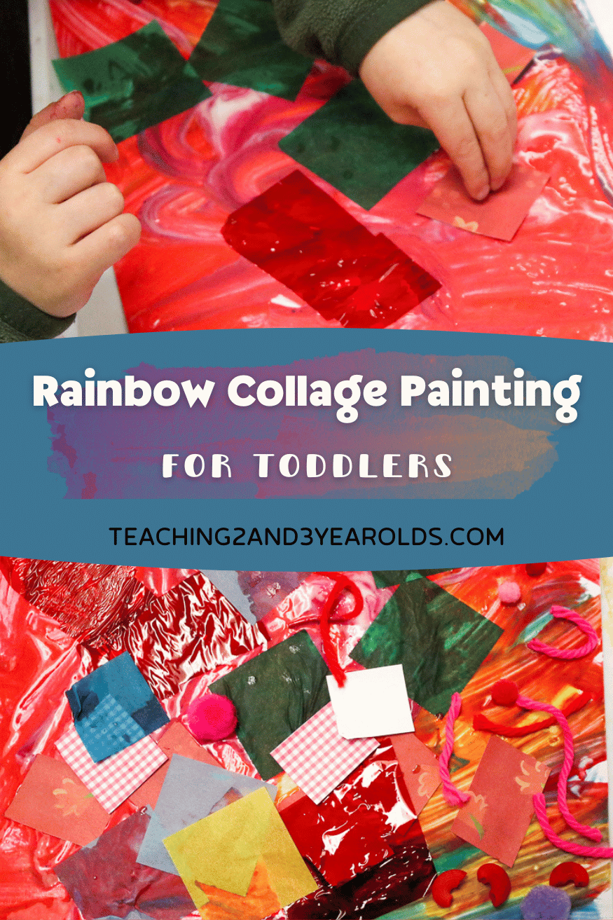 rainbow collage painting for toddlers