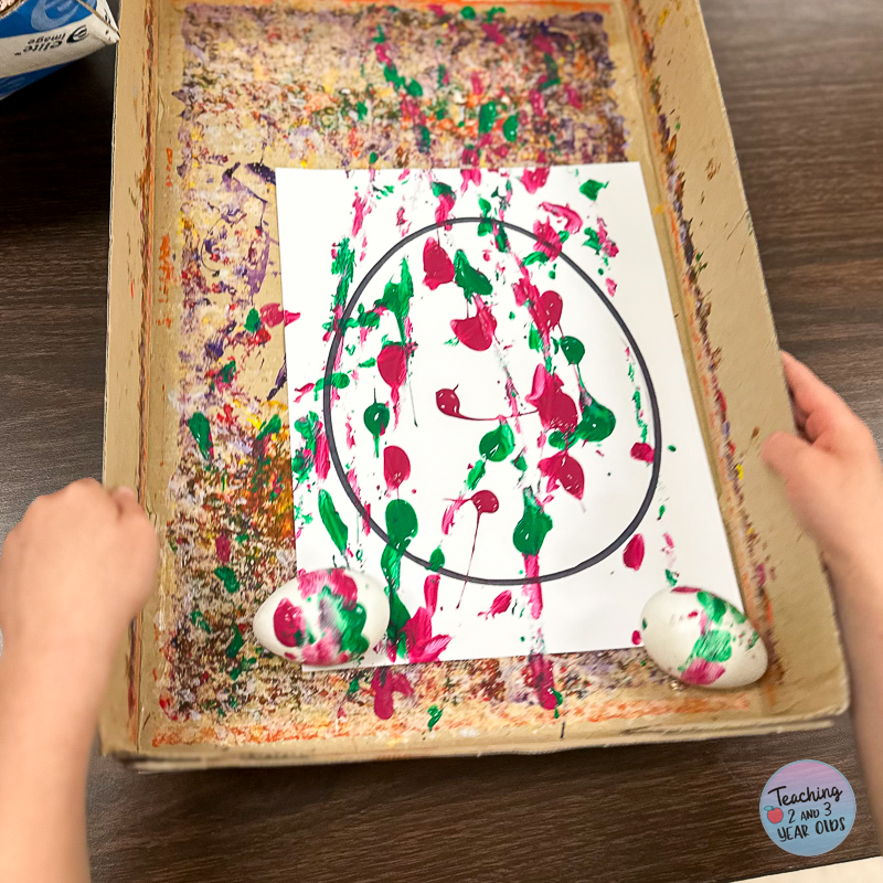rolling eggs Easter art activity