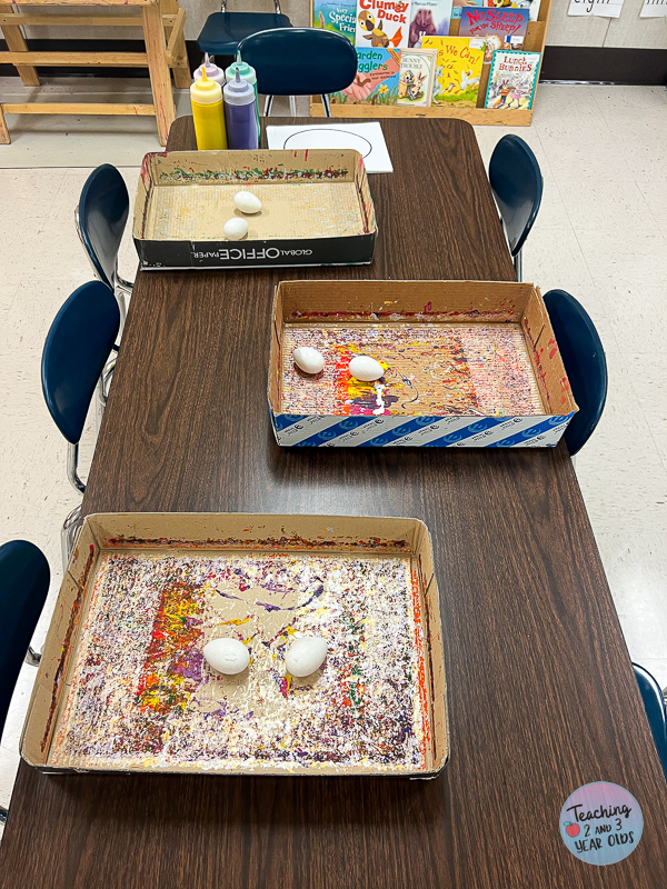 rolling eggs Easter art activity