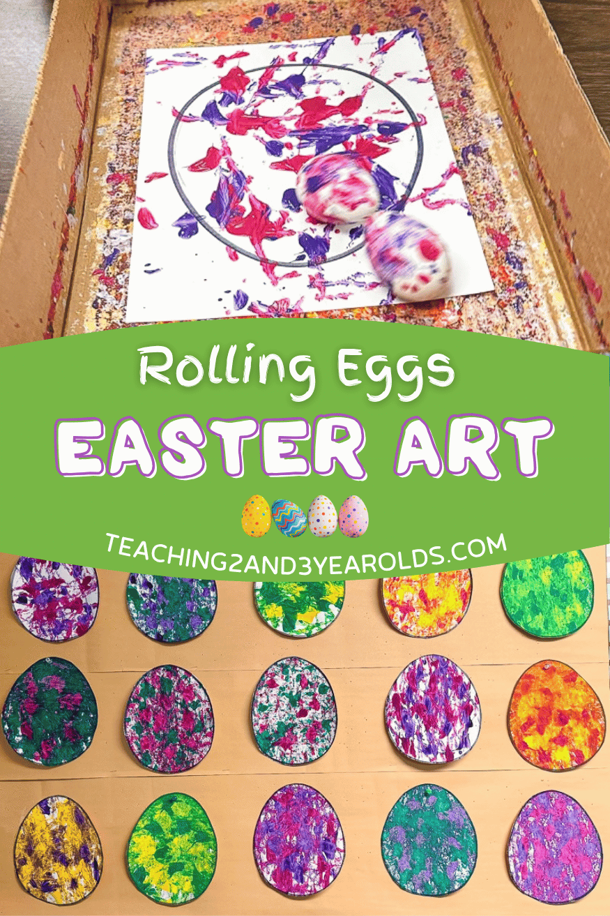 rolling eggs easter painting activity