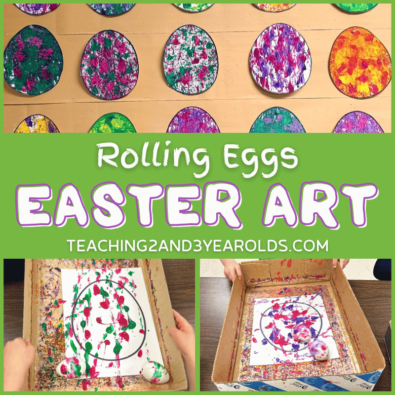 rolling eggs easter painting activity