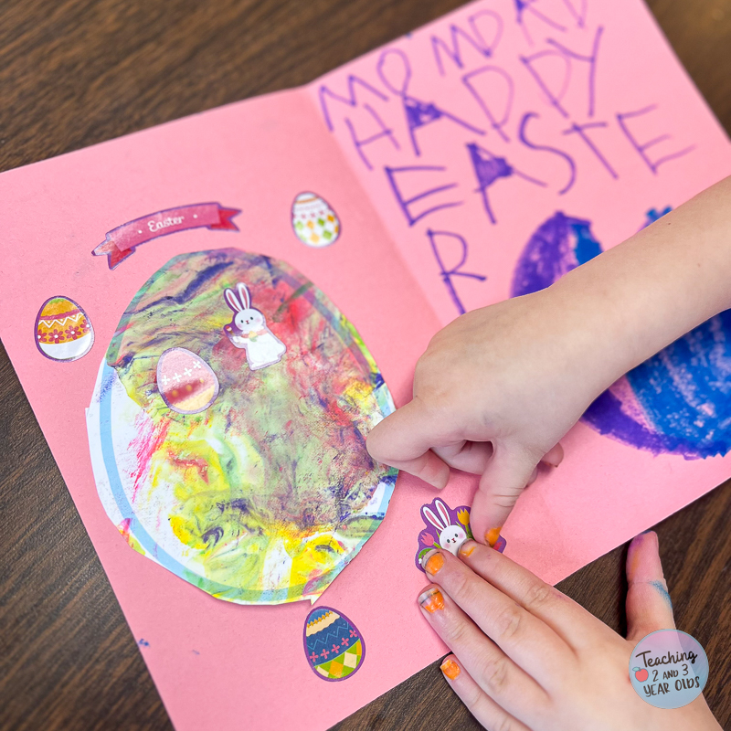 shaving cream egg prints for preschoolers