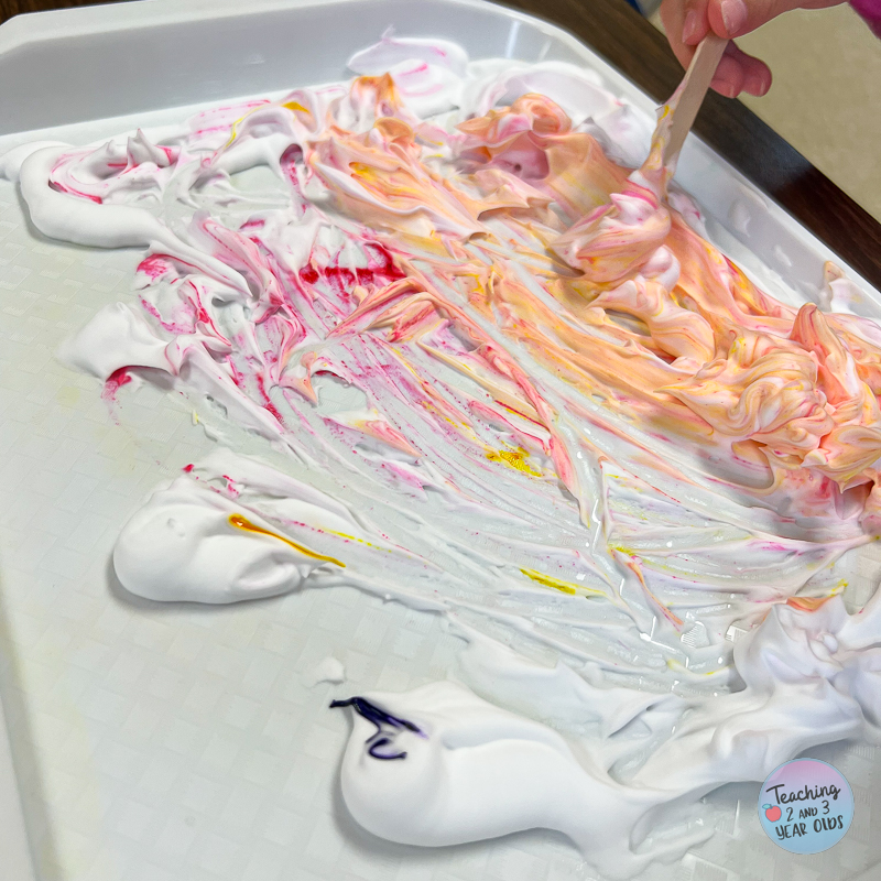 shaving cream egg prints for preschoolers