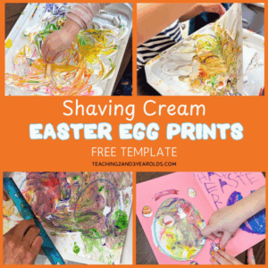 shaving cream egg prints for preschoolers