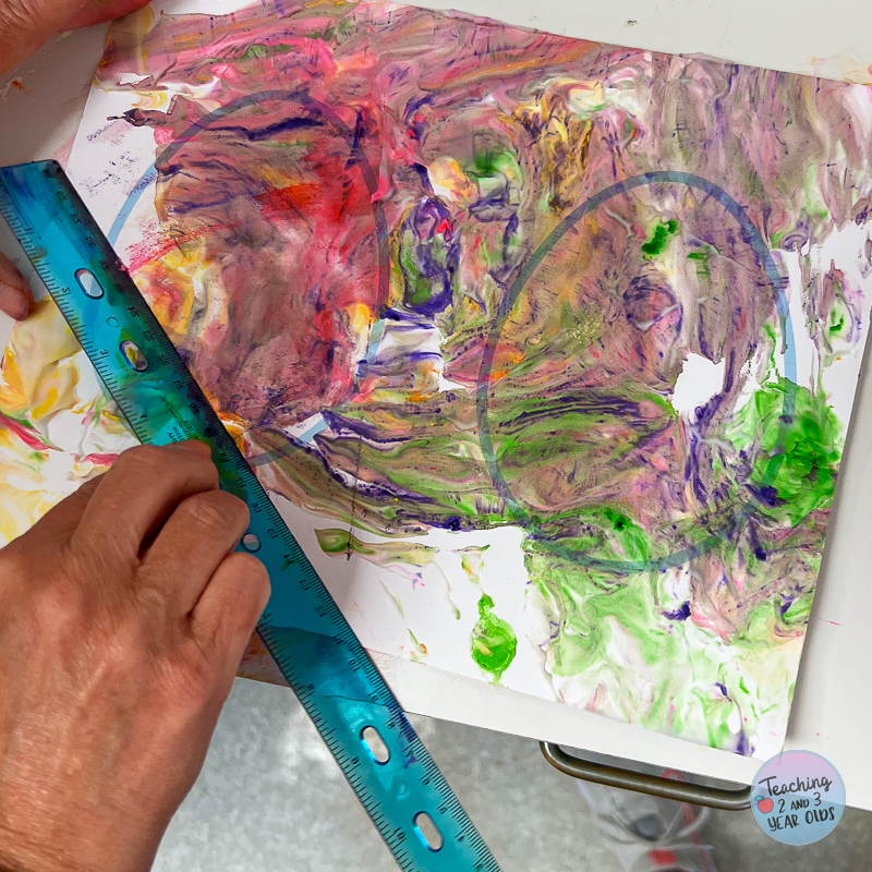 shaving cream egg prints for preschoolers
