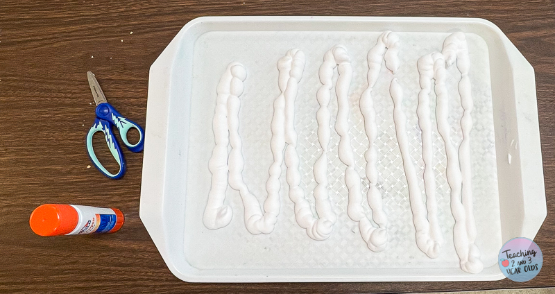shaving cream egg prints for preschoolers