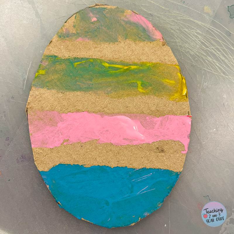 tape resist cardboard egg craft