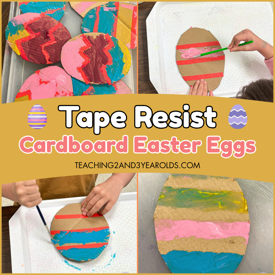 tape resist cardboard egg craft