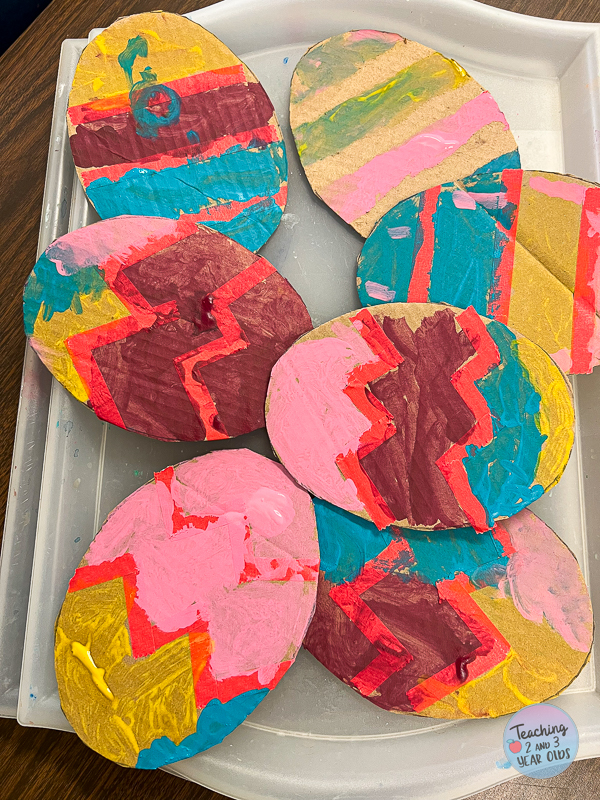 tape resist cardboard egg craft