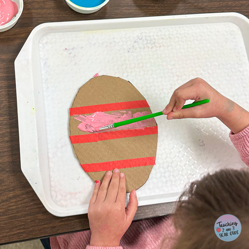 tape resist cardboard egg craft