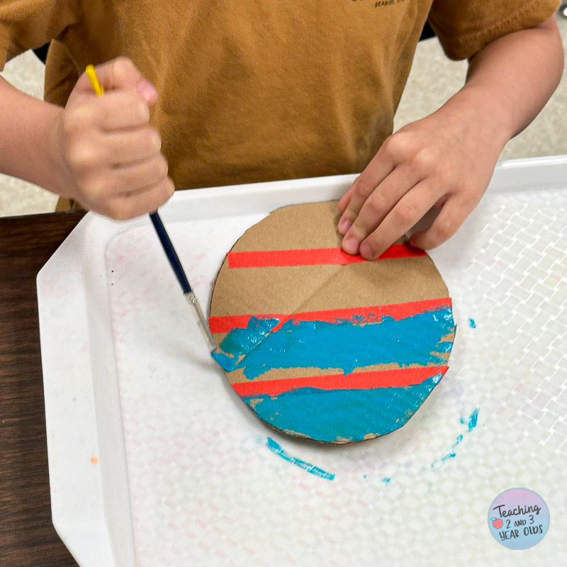 tape resist cardboard egg craft
