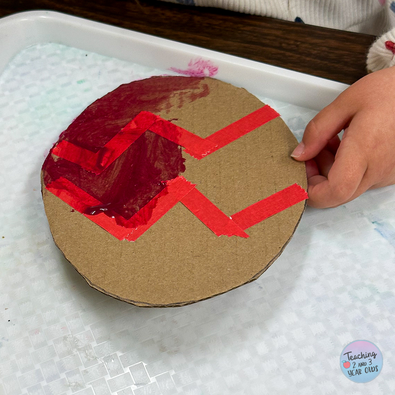 tape resist cardboard egg craft