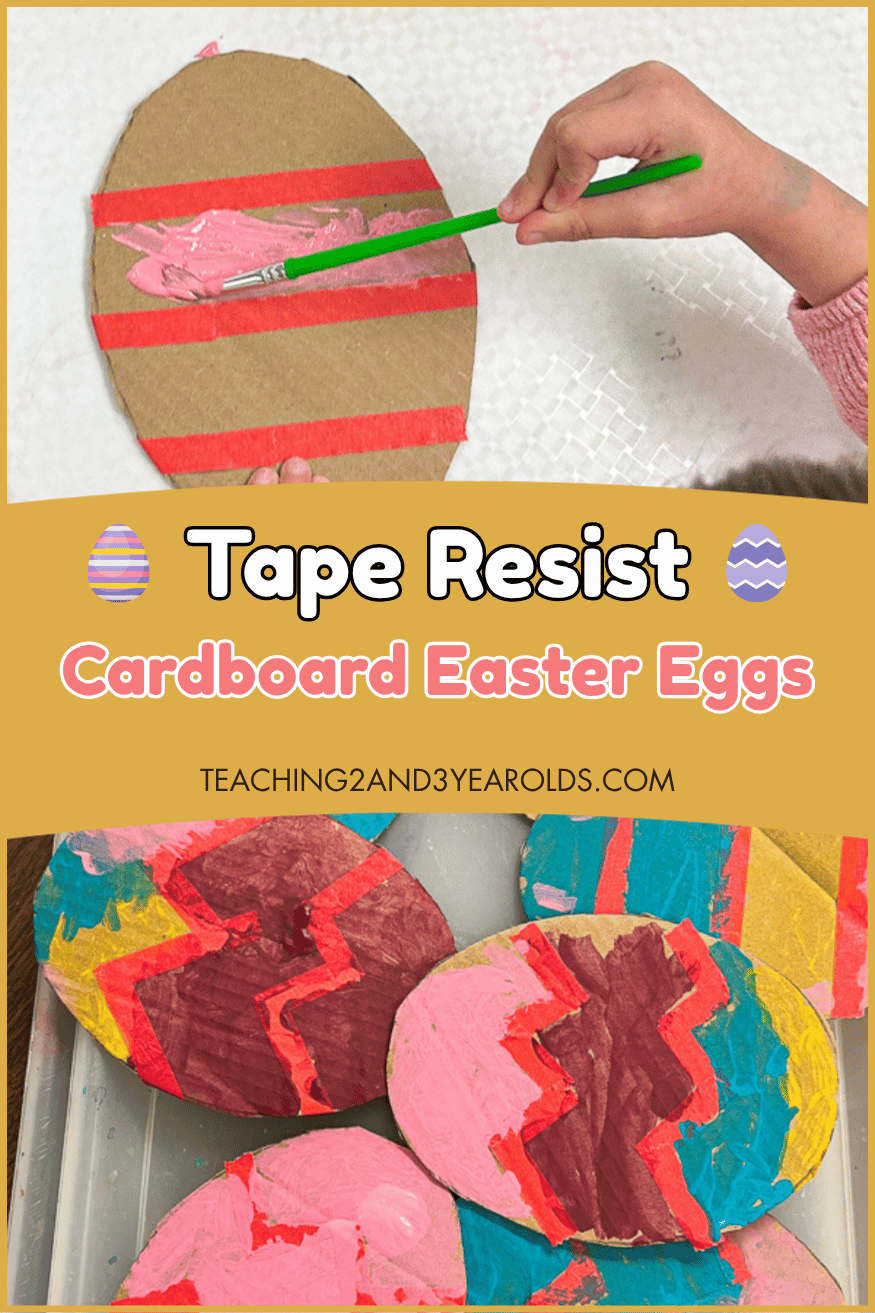 tape resist cardboard egg craft