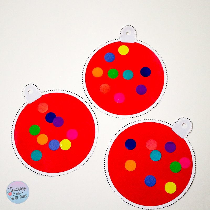 Christmas dot sticker ornament activity for toddlers