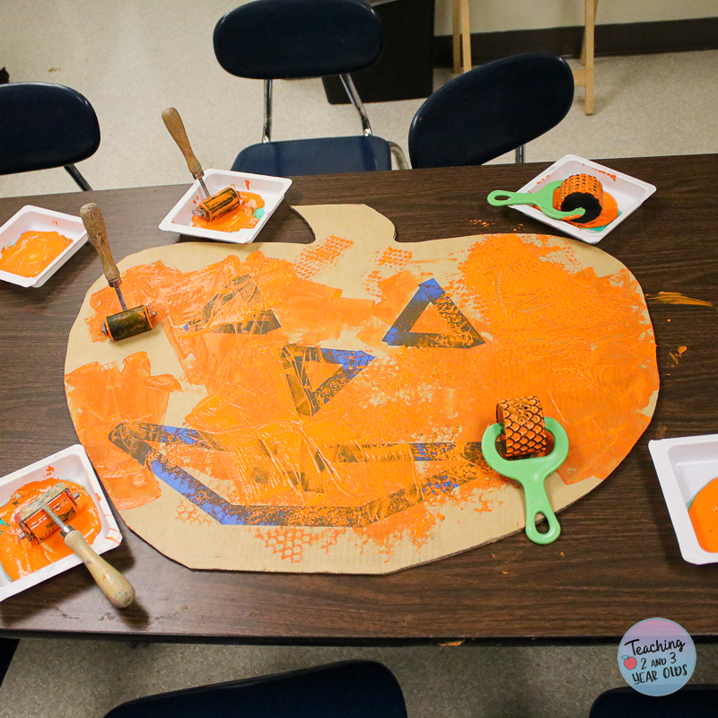 Tape Resist Pumpkin Art for Halloween