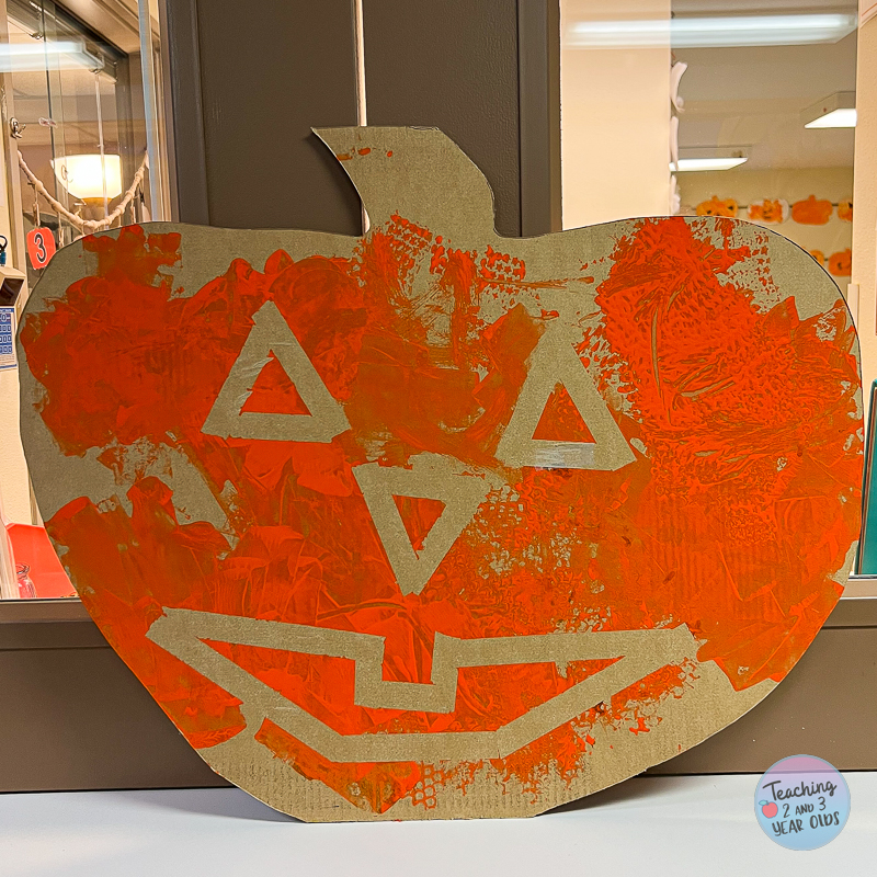 Tape Resist Pumpkin Art for Halloween