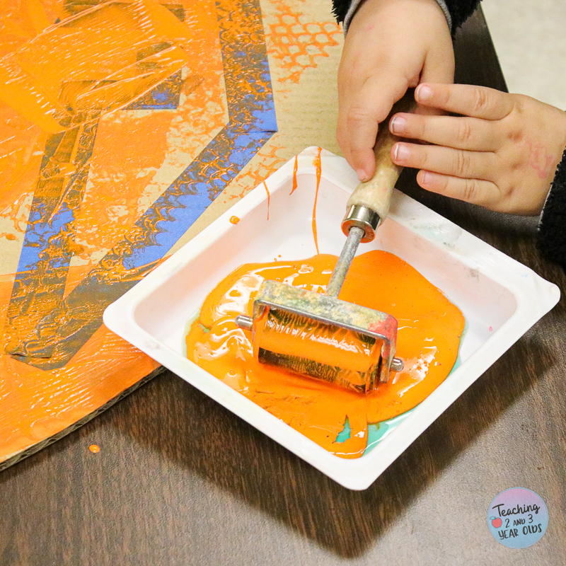 Tape Resist Pumpkin Art for Halloween