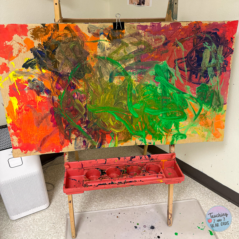 fall cardboard painting for toddlers