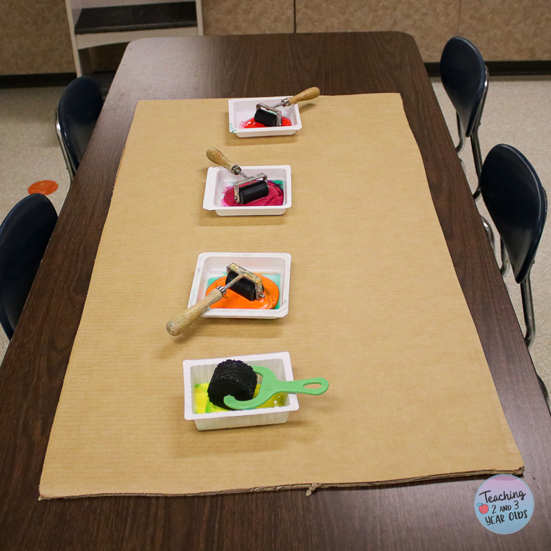 fall cardboard painting for toddlers