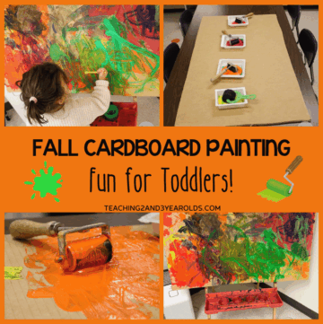 fall cardboard painting for toddlers