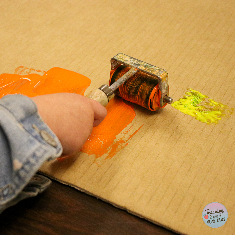 fall cardboard painting for toddlers