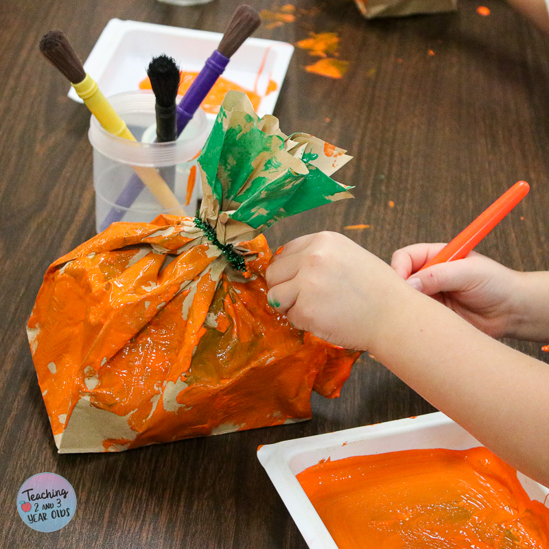 paper bag pumpkin art