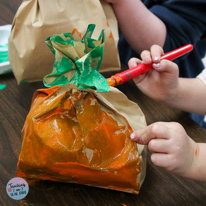 paper bag pumpkin art